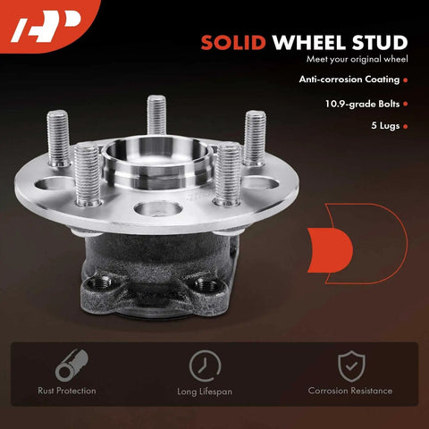 Rear Wheel Bearing And Hub Assembly 5-Lug Direct-Fit Replacement For Toyota Camry 2018-2024 shown with studs visible