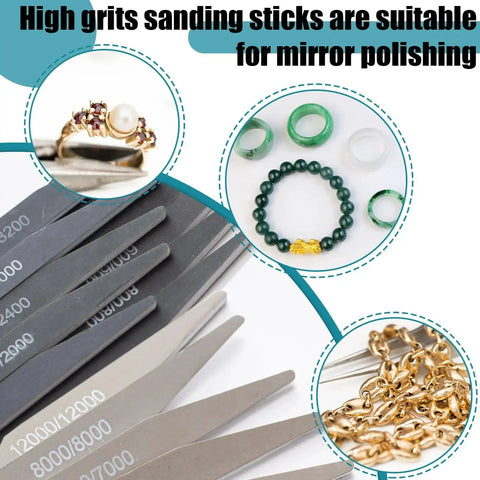 20 Pcs Sanding Sticks Set For Plastic Models And 3D Prints, Assorted Grits used for polishing jewelry and beads.