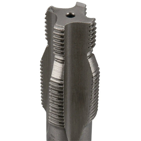DIY Friendly Spark Plug Repair Kit With M14-1.25 Thread Size, HSS Tapered Reamer, And 503 Stainless Inserts For Restoring Damaged Threads In Automotive Engines, Includes Install Punch Tool close-up of HSS tapered reamer.