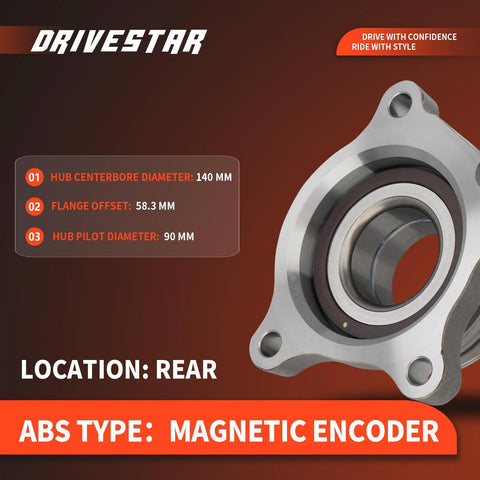 Rear Right Wheel Bearing For Toyota Tundra 2007 To 2020 All Models Land Cruiser 2008 To 2020 All Models And Lexus LX570 2008 To 2020 With ABS