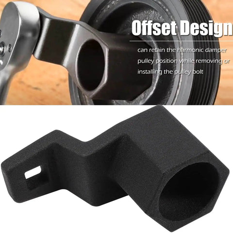 Top view of 50mm crankshaft pulley wrench holder from Harmonic Balancer Socket Tool 19mm for Honda with half inch drive for engine maintenance.