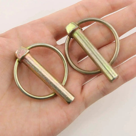 Beefy Four Pack 45mm Heavy Duty Linch Pin Locking Pin Kit M8 5 Sixteenth Inch For Farm Tractors Trailers Trucks Mowers Trolleys Carriages