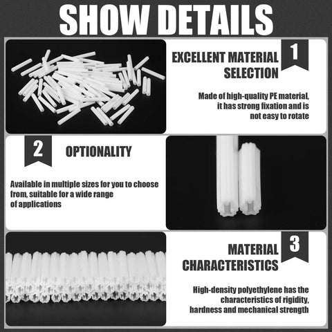 Expanding Plastic Screw Anchors 200 Pcs 3/16 Inch Hole 1-1/2 Inch Length White Anchors For Concrete Masonry Tile And Cement