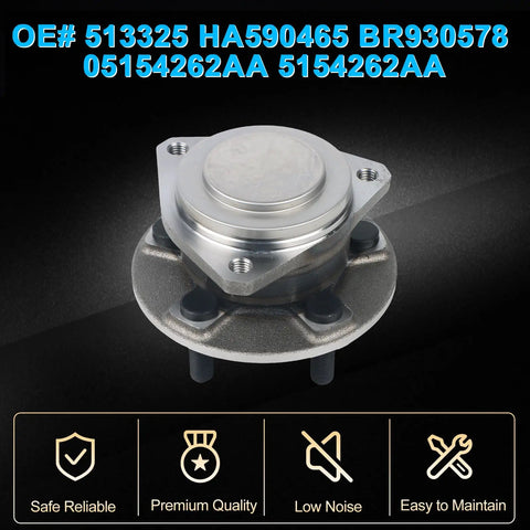 Front Wheel Bearing Hub Assembly 5 Lugs With ABS Fits 2012 To 2020 Challenger And Charger 3.6L 5.7L 6.2L 6.4L