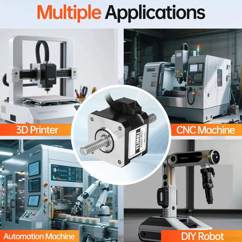 Through Shaft Nema 17 Stepper Motor TR8x8 100mm used in 3D printer, CNC machine, automation, and DIY robot applications