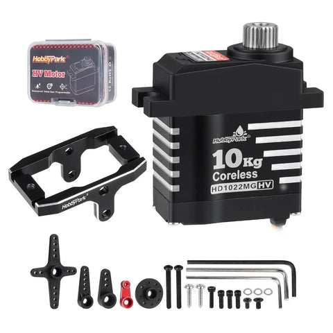 Waterproof Beefed Up 10Kg Torque Steering Servo With Coreless Motor And Metal Gear Includes Servo Mount Bracket And Arm Set For 1 18 Scale Crawler Cars TRX4M Compatible Upgrade