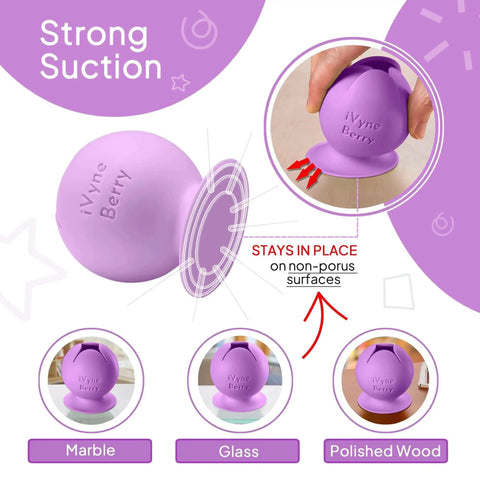 Purple Berry Suctioned Vinyl Weeding Scrap Collector And Holder for vinyl weeding tools with strong suction base on surfaces.