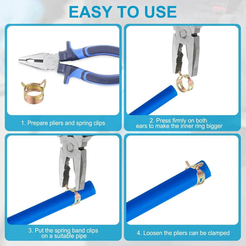 Installation guide for Spring Band Hose Clamps For 20 To 24 Millimeter Hose OD Pack Of 30 Vacuum Constant Tension Clips.
