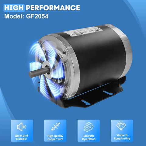 Half HP 115V 1725 RPM 48 Frame Blower Motor Replacement For AO Smith GF2054 close-up view
