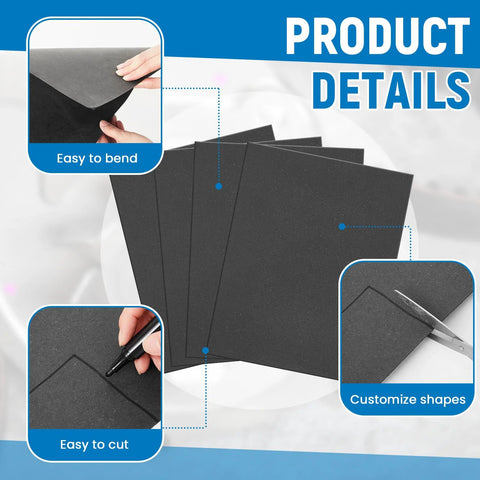 Nuanchu 12-pack high-temp gasket sheets, 15 x 11.8 in, black, 3-thick for DIY automotive sealing; easy to bend and cut