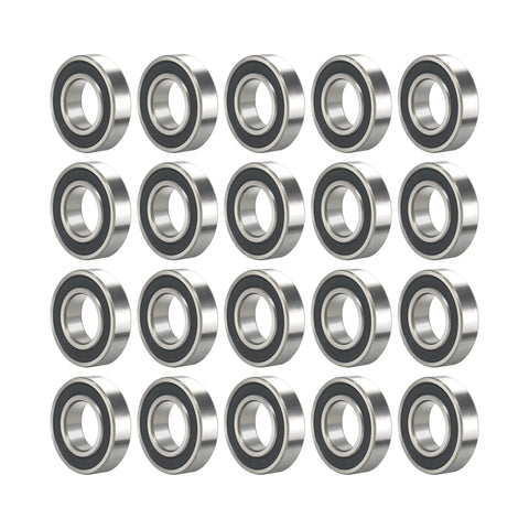 FOCMKEAS 8x16x5 mm deep groove ball bearings, chrome steel, black rubber seal, 20 pcs