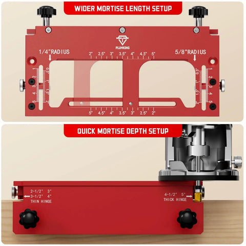 Door Hinge Jig For Doors And Frames Pro Grade Upgraded Adjustable Mortise Width Aluminum Alloy Template Kit For Router
