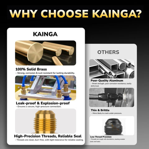 Comparison of Kainga solid brass pipes vs. other materials, highlighting corrosion resistance and durability benefits.