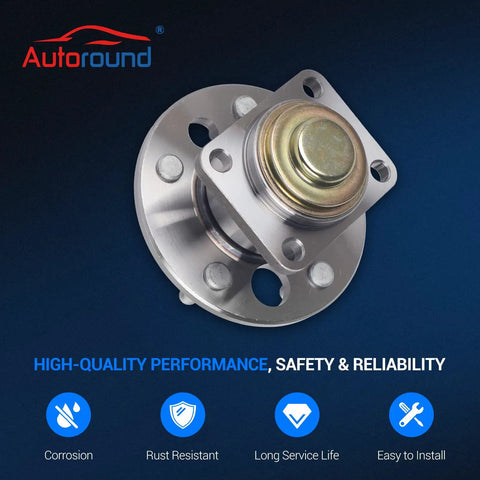 Rear Wheel Bearing And Hub Assembly Set Of 2 For 5 Lug GM Vehicles Compatible With Impala, Monte Carlo, Grand Prix displayed