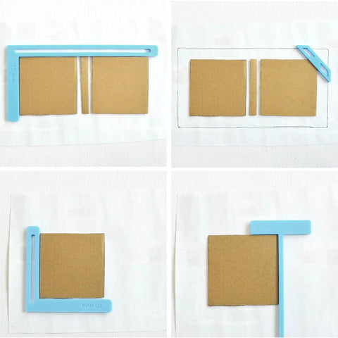 9 Piece Bookbinding And Scrapbooking Tool Kit For Beginners With Stencil Templates And Cutter Guides, brown board and blue guides
