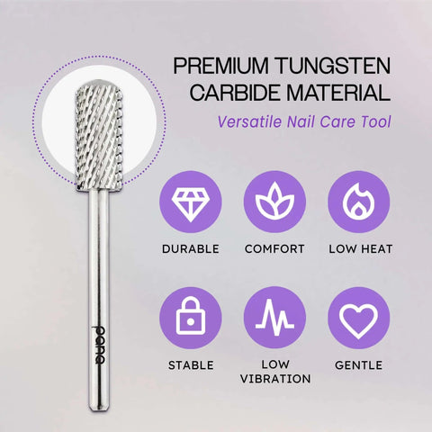 Pro Grade Carbide Nail Drill Bit For Gel Polish And Acrylic Removal Small Barrel Shank Three Thirty Second Inch Silver Coarse Grit Two Way Rotation Safe Electric File Tool For Nail Salon Manicure Pedicure.