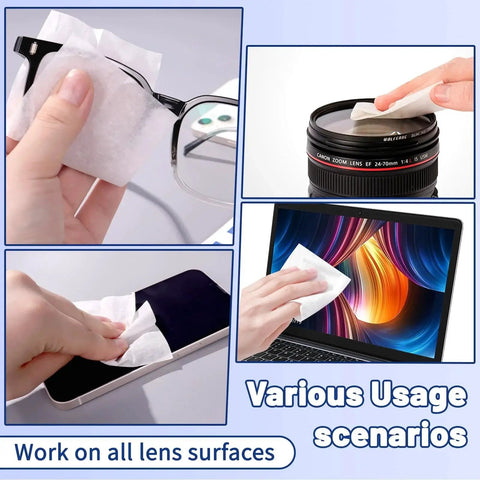 Lens Wipes for Eyeglasses Pre-Moistened 500 Count Streak-Free Cleaner used on glasses, camera lens, phone, laptop