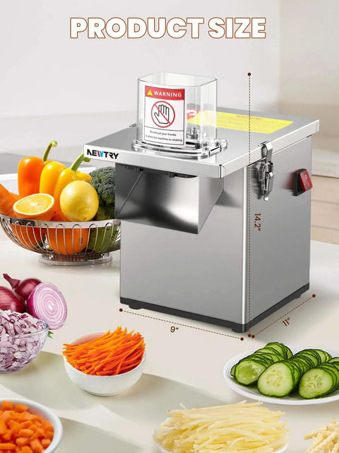 4 In 1 Commercial Vegetable Processor Electric Veggie Slicer Dicer Shredder And Crinkle Cutter All Stainless Steel 110 Volt 200W