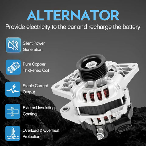 High Output 90 Amp Alternator Replacement For 1.6L Hyundai Accent 2012 2013 2014 2015 2016 2017 Veloster 2012 2017 And Kia Rio 2012 2013