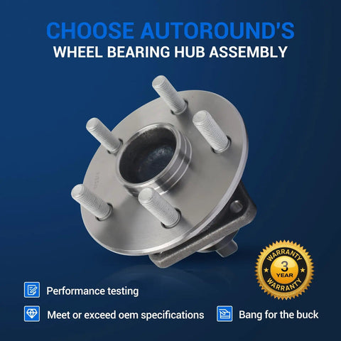 Pair Rear Wheel Bearing Hub Assembly For Toyota Corolla 2003 Through 2008 Prius 2004 Through 2009 Celica, 5-lug, 135mm flange