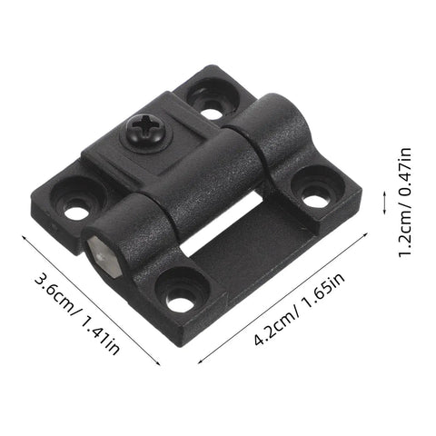 90 Degree Torque Friction No Slip Door Frame Hinges For Doors With Adjustable Positioning Black Plastic Folding Hinge For Cabinets