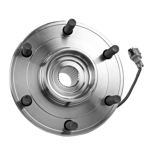 Top view of Front Wheel Bearing And Hub Assembly For 2004-2007 Nissan Titan, 2005-2007 Armada, 2004 Pathfinder, And 2004-2007 Infiniti QX56 With ABS
