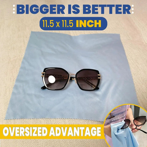 Large Microfiber Cleaning Cloths For Glasses And Screens Reusable Non Scratch with sunglasses, 11.5 x 11.5 inches