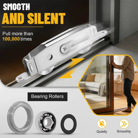 304 Stainless Steel Heavy Duty Sliding Door Rollers Set With Ball Tandem Wheels Bearing For Patio Glass Doors in use