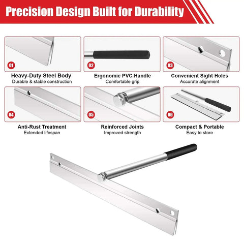 Beefy Heavy Duty 12 Inch Sheet Metal Bender Hand Hemming Tool for 24 Gauge Steel with 1 Inch Hem Depth and Anti Rust Coating features