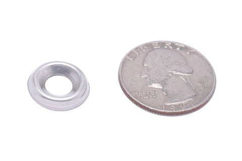 Bolt Dropper No. 10 stainless cup washer, countersunk finish, 18-8 (304) stainless steel, single washer