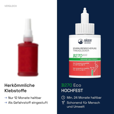 Heavy Duty Medium Strength Thread Locker For All Metals And Threads High Temperature Resistant Fluorescent Green 50ml Bottle Keeps Bolts Tight Under Vibration Industrial Grade Made In Germany.