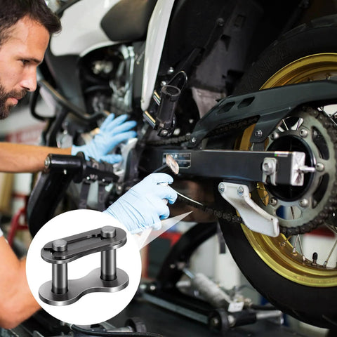 Mechanic using 5 Pieces Number 41 Roller Chain Connecting Links Heavy Duty Manganese Steel Master Connector For Mini Bikes Bicycles Motorcycles