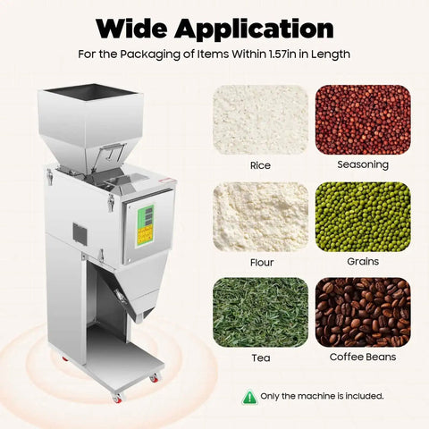10-999g Automatic Powder Filling Machine With Heavy-Duty Stainless Steel Build 200W 110V Weighing And Filling System Foot Switch And Display for Beans, Seeds, Grains, and Tea