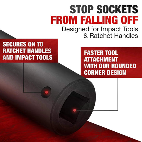 Three Eighths Inch Drive Deep Impact Socket With Radius Corner Design And Anti Rounding For Beefy Torque In Tight Spaces Made From Heat Treated Aerospace Grade Steel Metric Twenty Two Millimeter, side view