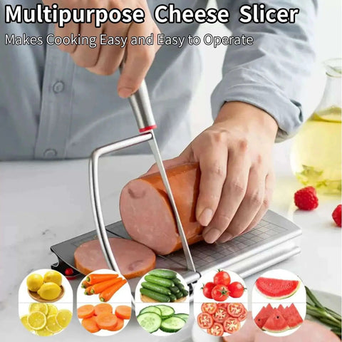 Versatile Stainless Steel Cheese Slicer With Grid Scale And Non Slip Feet For Precise Slices Of Cheese Butter Sausage And Bread