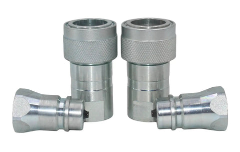 1/2 Inch Hydraulic Quick Connect Tractor Couplers With Red Dust Caps Poppet Valve Pioneer Style ISO 5675 Interchangeable