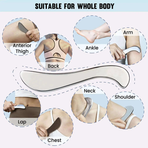 Stainless Steel Guasha Tool For Body Massage And Deep Tissue Myofascial Release Physical Therapy Scraping Tool For Pain Relief use guide