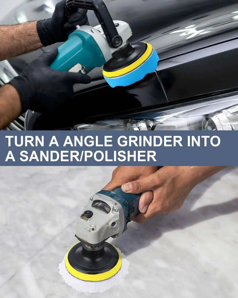 Angle grinder with sanding pad from All In One 261 Piece 3 Inch Sanding Discs Kit With Wet Dry Sandpaper Sheets Grits 60 To 10000