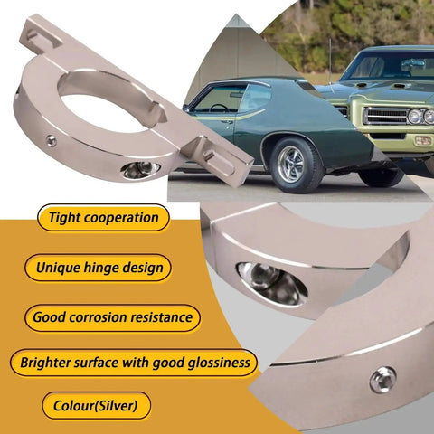 Universal 2 Inch Steering Column Drop Mount Keyed Polished Aluminum Clamp with classic cars in background