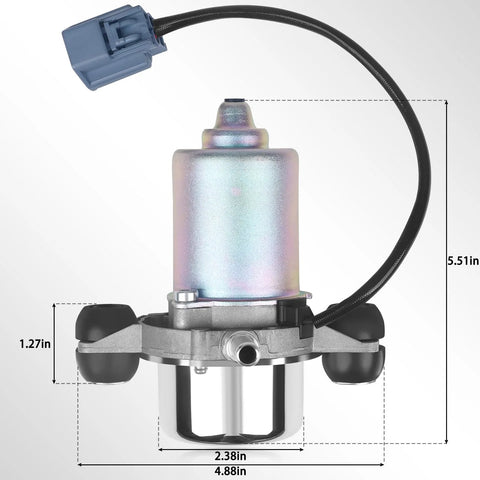 Brake vacuum pump assembly, electric brake vacuum pump with blue connector and mounting bracket.
