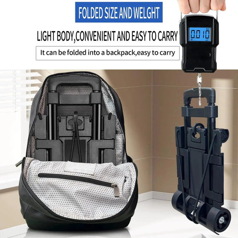Folding Hand Truck Dolly For Light Duty Luggage And Moving On The Grab And Go A Portable Platform Cart folded in a backpack