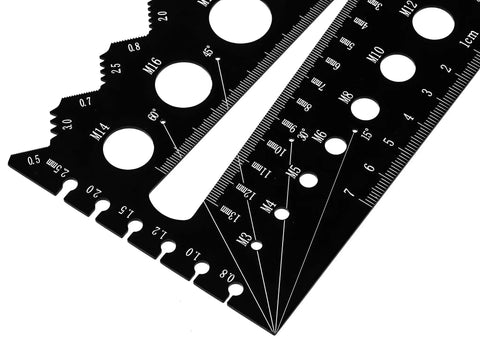 Dual Metric And Imperial Thread Pitch Gauge Set With Carrying Case Two Pack, Metal Construction With Laser Etched Scales