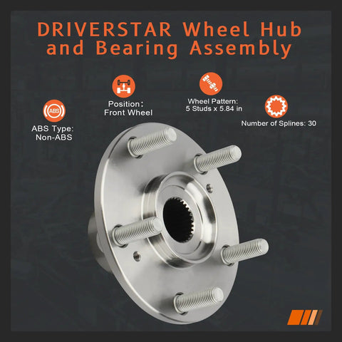 Front Wheel Hub Assembly Driver and Passenger Sides for Honda Accord 2008 2012 Accord Crosstour 2010 2011 Crosstour 2012 2015 Acura TSX 2009 2014 OE Replacement Wheel Bearing Hub Kit Easy Install