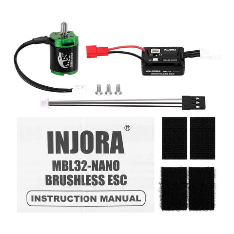 MBL32-NANO Brushless ESC And Green Viper 1621 3600KV Motor Bundle For 1/30 Axial SCX30 RC Cars with manual and accessories