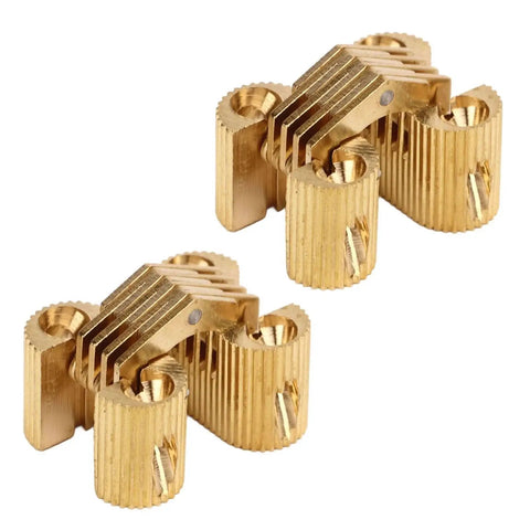 Hidden Copper Hinge Set Two Piece 180 Degree Heavy Duty Hinge For DIY Wood Projects, showing two copper hinges with ribbed texture.