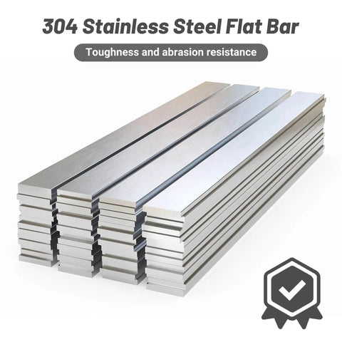 304 Stainless Steel Flat Bar 4 Piece Set, One Eighth Inch Thick, One Inch Wide, Twelve Inch Length, Brushed Rectangular Metal Bar for DIY Crafts and Metalworking Projects, Corrosion Resistant, Laser Cut Edges For Easy Use