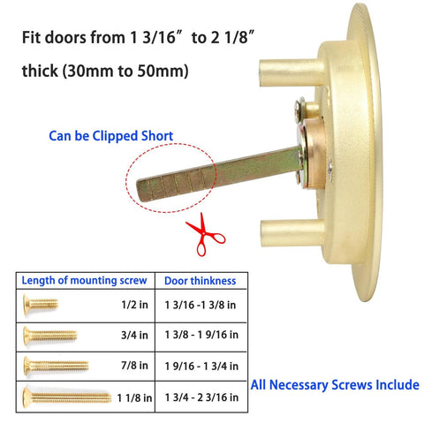 Product dimensions and fitting details for Two Pack Pocket Door Lock With Key For Sliding Barn Doors Recessed Two Sided Latch