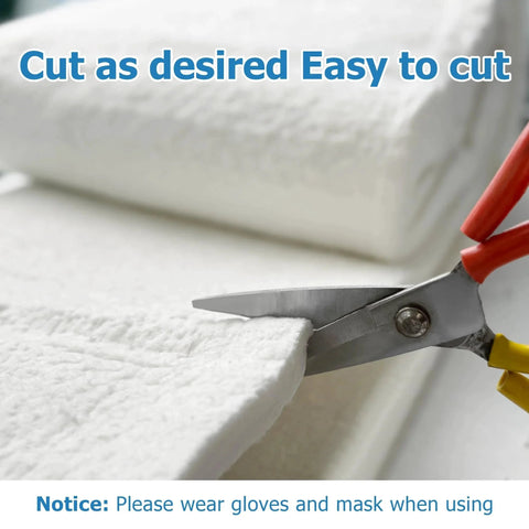 Scissors cutting Ceramic Fiber Insulation Blanket 24x16x1 Inches Two Pieces Heavy Duty High Heat Fireproof Up To 2700F