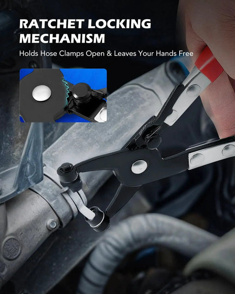 Long Reach Hose Clamp Pliers Set For Automotive Radiator Hoses And Band Clamps used on radiator hose, black finish