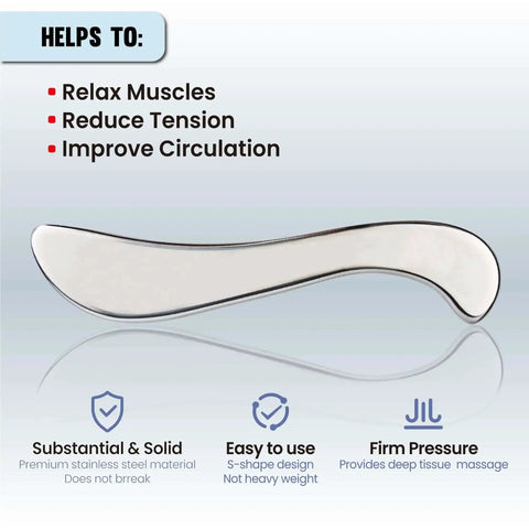 Stainless Steel Guasha Tool For Body Massage And Deep Tissue Myofascial Release Physical Therapy Scraping Tool For Pain Relief
